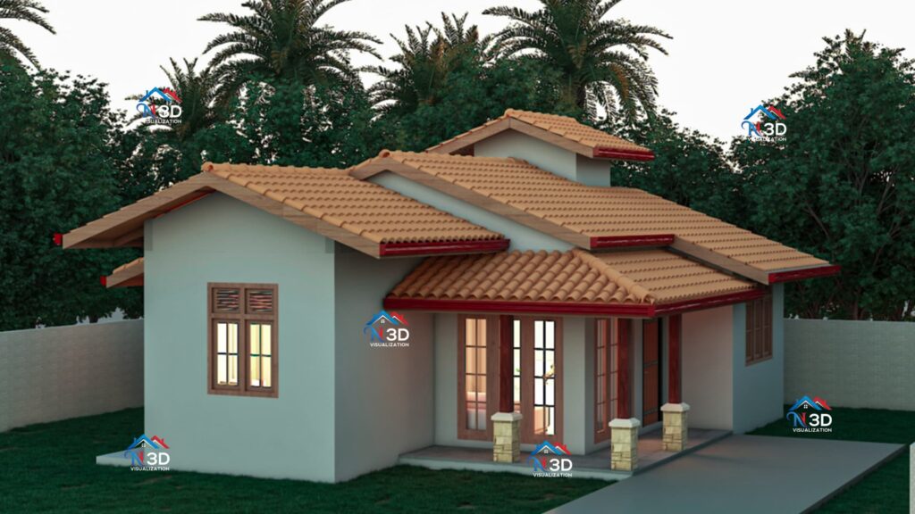 SINGLE FLOOR HOUSE PLAN N3D VISUALIZATION